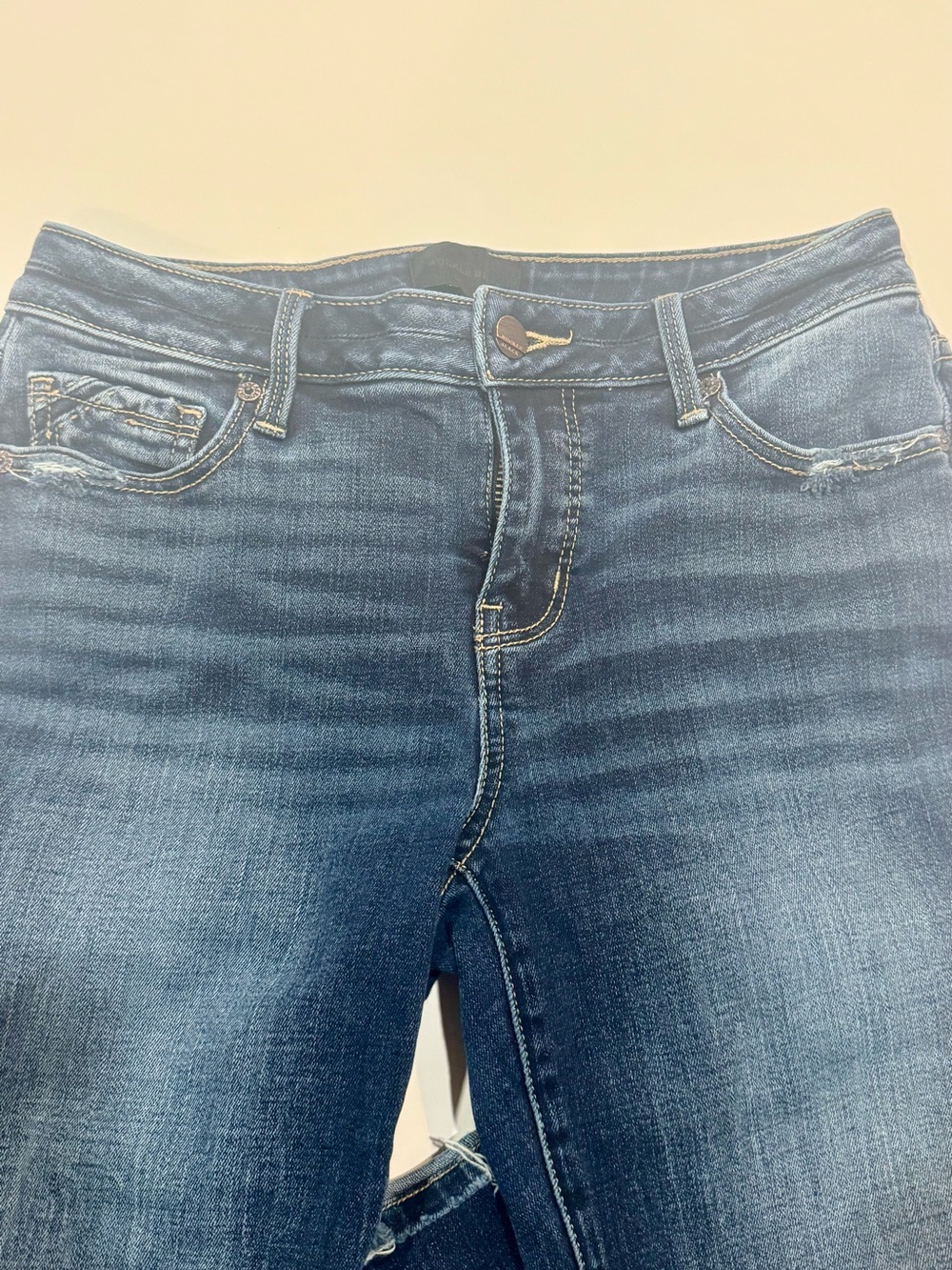 Buckle Black Super Flare Jeans Women’s 27x32 Dark Wash Raw Hem Bell Bottom Y2K - Picture 2 of 11